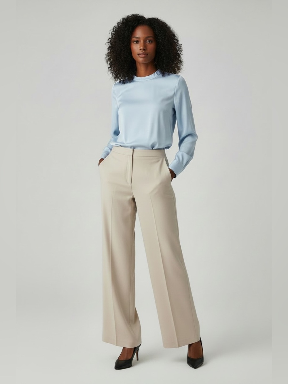 Ann Taylor Cream Silk Trousers